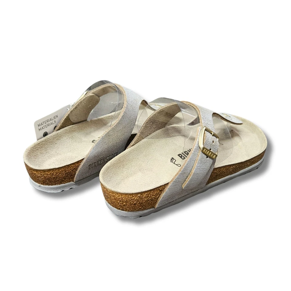 Sandali da donna Birkenstock Gizeh argento infradito in pelle taglia 37 regolare - Immagine 3 di 4