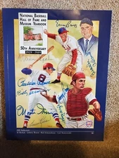 1989 N'tnl Baseball HOF Yearbook signed by 9 HOF'S