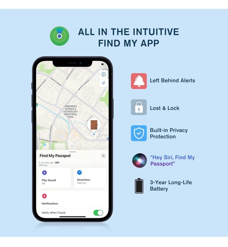 Coredy Passport Holder with Bluetooth Tracker - Picture 4 of 12
