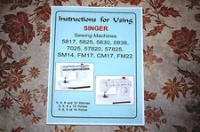 Instruction Manual, on CD, for Singer Sewing Machines 5817 5825 5830 5838 7025