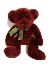 RUSS BERRIE SPANGLES 14" TALL HOLIDAY BEAR WITH FESTIVE OPALESCENT FUR