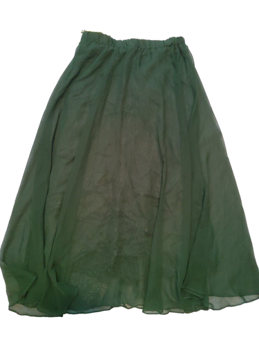 Ladies Maxi Hunter Green Skirt Lined Flow Made Canada Retro Vintage Size 8 - Picture 1 of 3