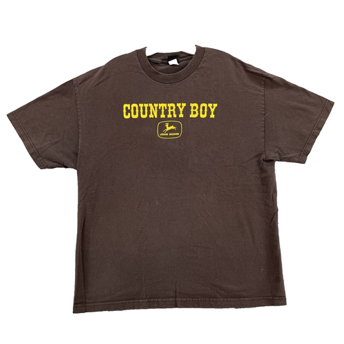 Vintage John Deere T-Shirt XL Country Boy Rodeo Streetwear Y2k Western Workwear