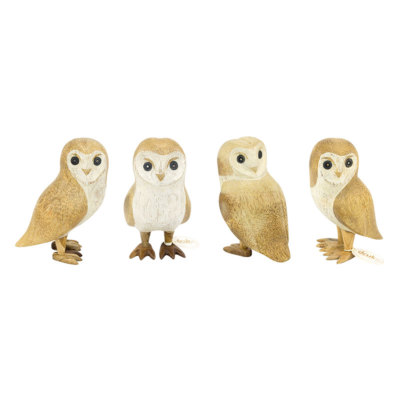 Ow5 Dcuk 5 5 Natural Barn Owl Hand Carved Wood Figure