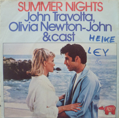 7'' 1978 OST GREASE VG+++ ! JOHN TRAVOLTA  OLIViA NEWTON-JOHN : Summer Nights