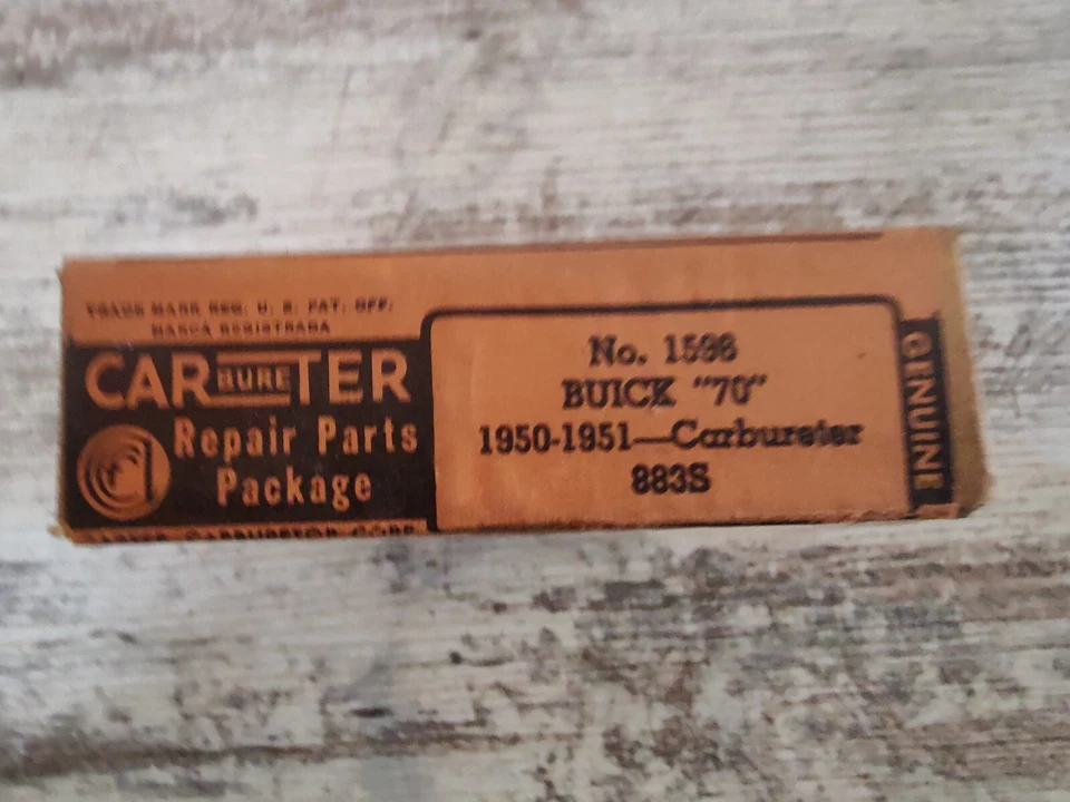 Kit de carburador Carter 1596 para 1950-51 Buick 70 2BBL carburador Carter 883S - Imagem 2 de 2