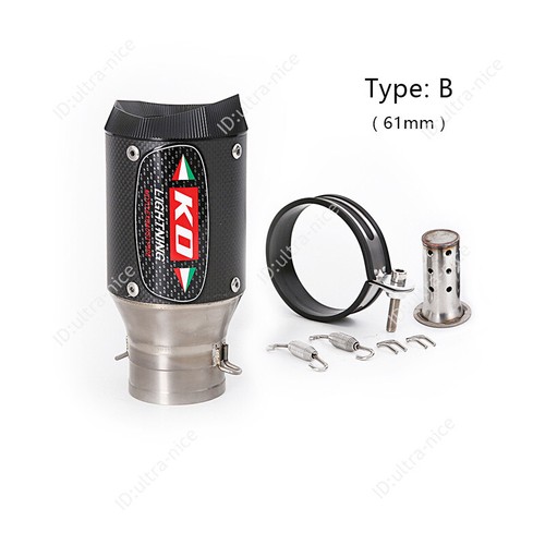 Silenciadores de carbono titanio silenciadores universales de tubo de escape para motocicleta 61 mm 51 mm - Imagen 5 de 8