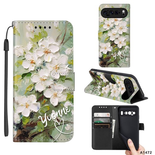 Flower Phone Case Leather Cover For Google Pixel 9 Pro XL 8 8A 9 9A Personalised - Picture 75 of 89