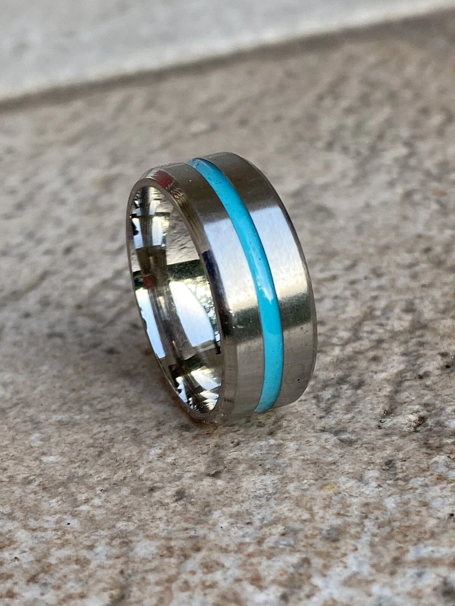 Blue line deals engagement rings