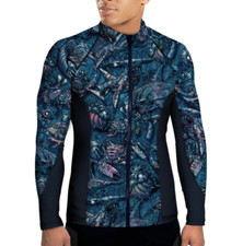 Spacefish Army Full Zip Men's Rashguard - Clockwork Ocean