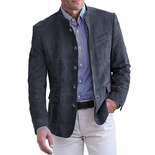 Traje informal para hombre Chaqueta de un solo pecho ajustado Trabajo Blazer Chaqueta Prendas exteriores Prendas para el torso - Imagen 16 de 27