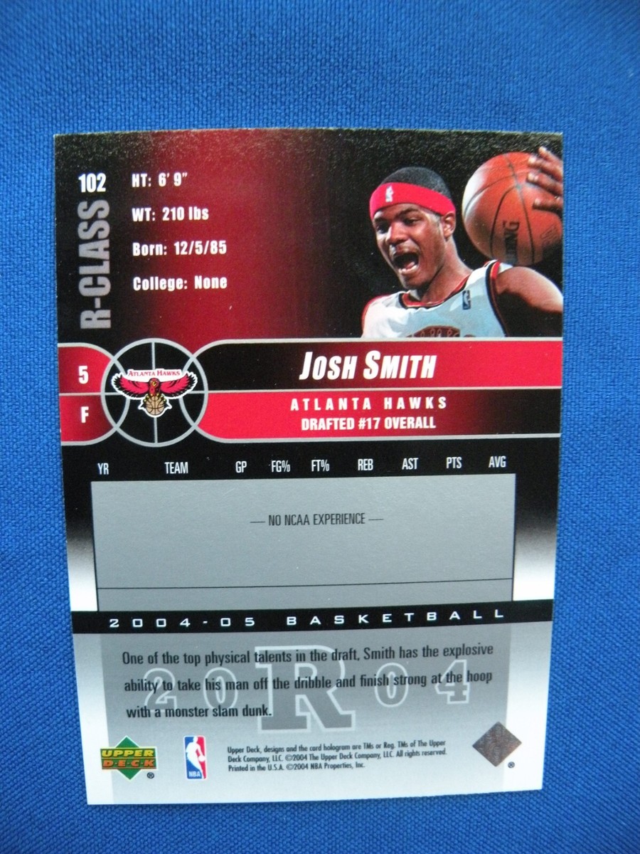 2004/05 UD R-Class Basketball Rookie Josh Smith Atlanta Hawks #102