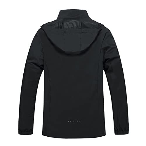 Leichte wasserdichte Herren Regenjacke, Shell Kapuze Large Samurai schwarz - Bild 3 von 7
