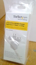 StarTech Travel USB Wall Charger - 2 Port - White USB2PACWH USPS