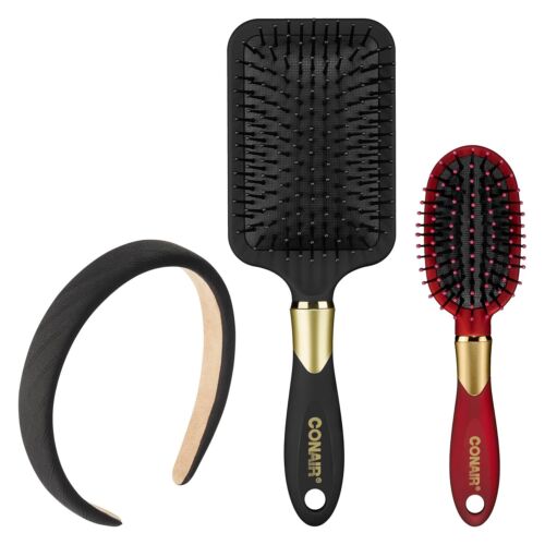 Cepillo de pelo Conair Velvet Touch Paddle Cushion - Cepillo desenredante - Rizado o - Imagen 16 de 16