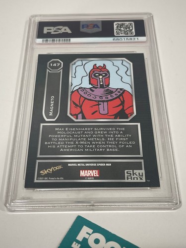 MARVEL METAL UNIVERSE SPIDER-MAN MAGNETO LIGHT FX GOLD CARD #147 PSA 9 - Picture 8 of 8