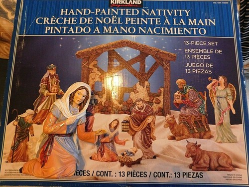 Kirkland Signature Hand Painted Nativity 13-PC Replacement Mary 7.5"T #1900311 - Picture 2 of 8