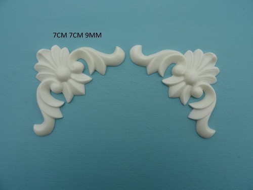 Pergaminos decorativos de esquina x 2 apliques de resina onlay muebles molduras calcomanía J01 - Imagen 4 de 4