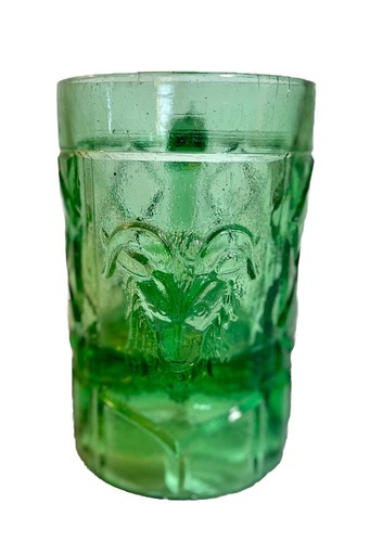 HTF Antique Mexican PULQUE PULQUERIA Mug Tarro Chivato Green Glass Tankard 5” - Bild 4 von 11