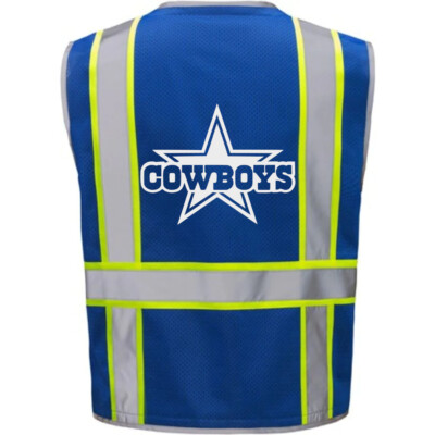 #ad SAFETY WORK VEST PPE 🏈🦺DALLAS COWBOYS W REFLECTIVE STRIP SIZE M L XL 2X 4XL $34.99