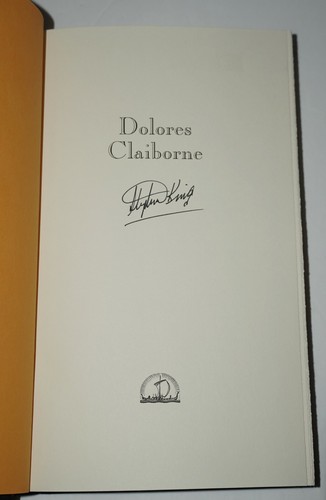 *SIGNED* NEAR FINE 1ST/1ST EDITION~ DOLORES CLAIBORNE ~ STEPHEN KING - Picture 2 of 11