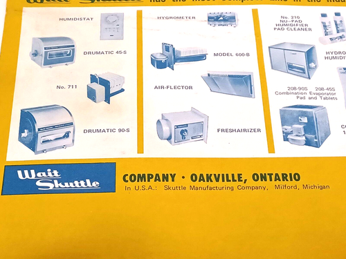 Folleto publicitario vintage Wait Skuttle humidificadores eléctricos drumáticos 45S y 90S - Imagen 5 de 5