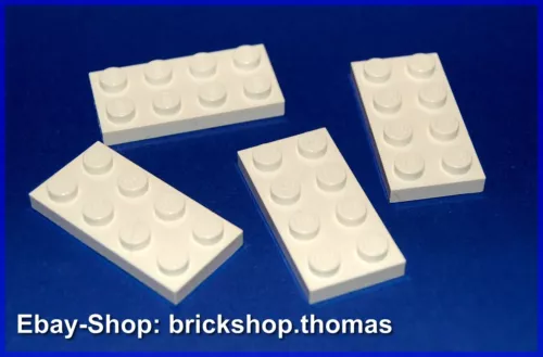 Lego 4 x Platte (2 x 4) - 3020 weiß - White Plate - NEU / NEW