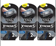 3 Pack Of Schick Xtreme 5 Precision Trim - 2 Razors Free Shipping