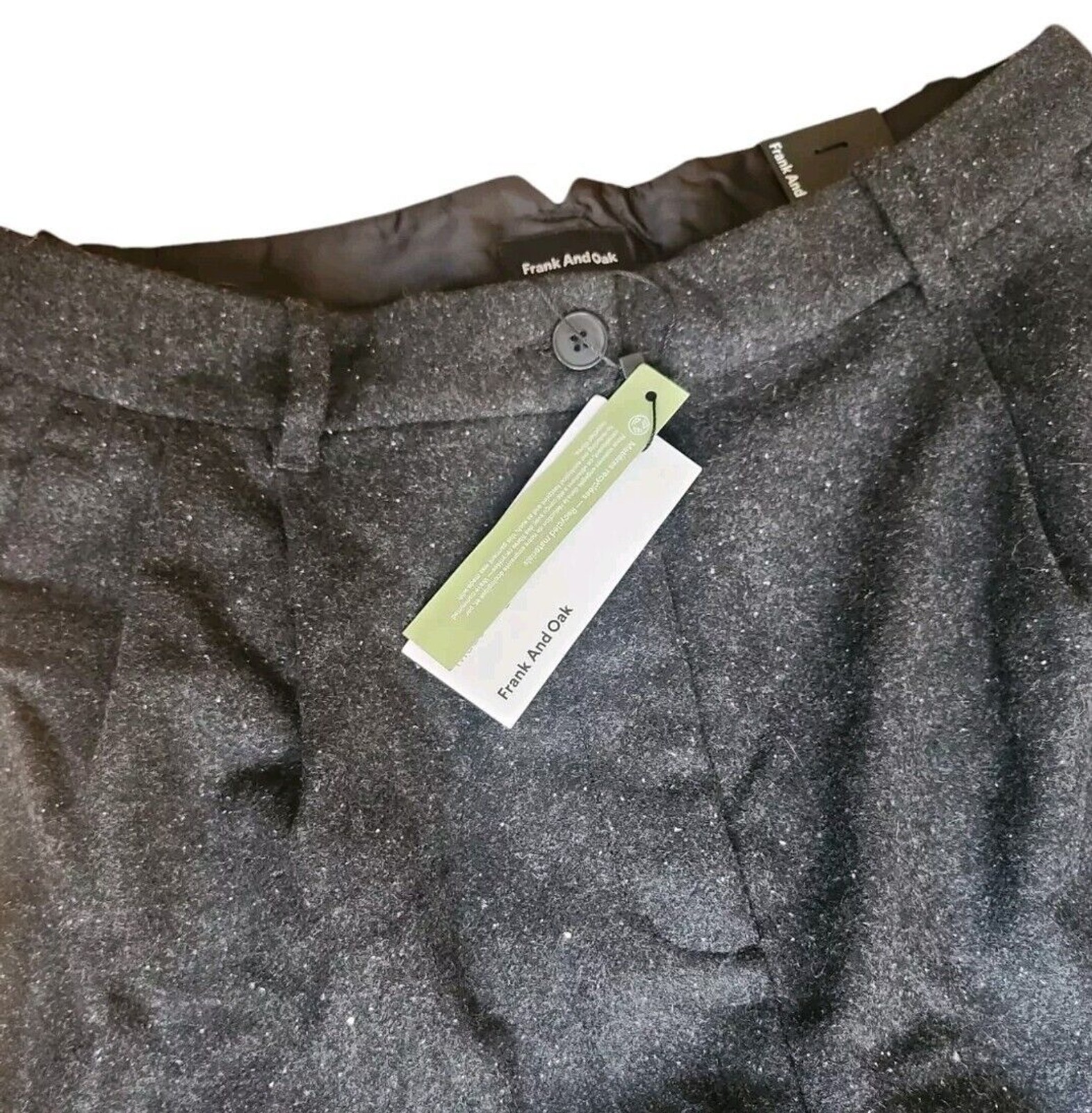 Frank And Oak Gertrude Tweed Trousers Womens 12 Wide-Leg High-Rise Office NWT