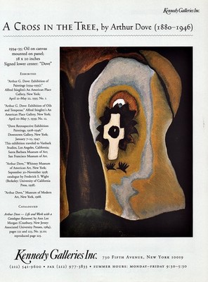 1995 ARTHUR DOVE Art Gallery Exhibition A Cross In The Tree 1-Page Mag PRINT AD
