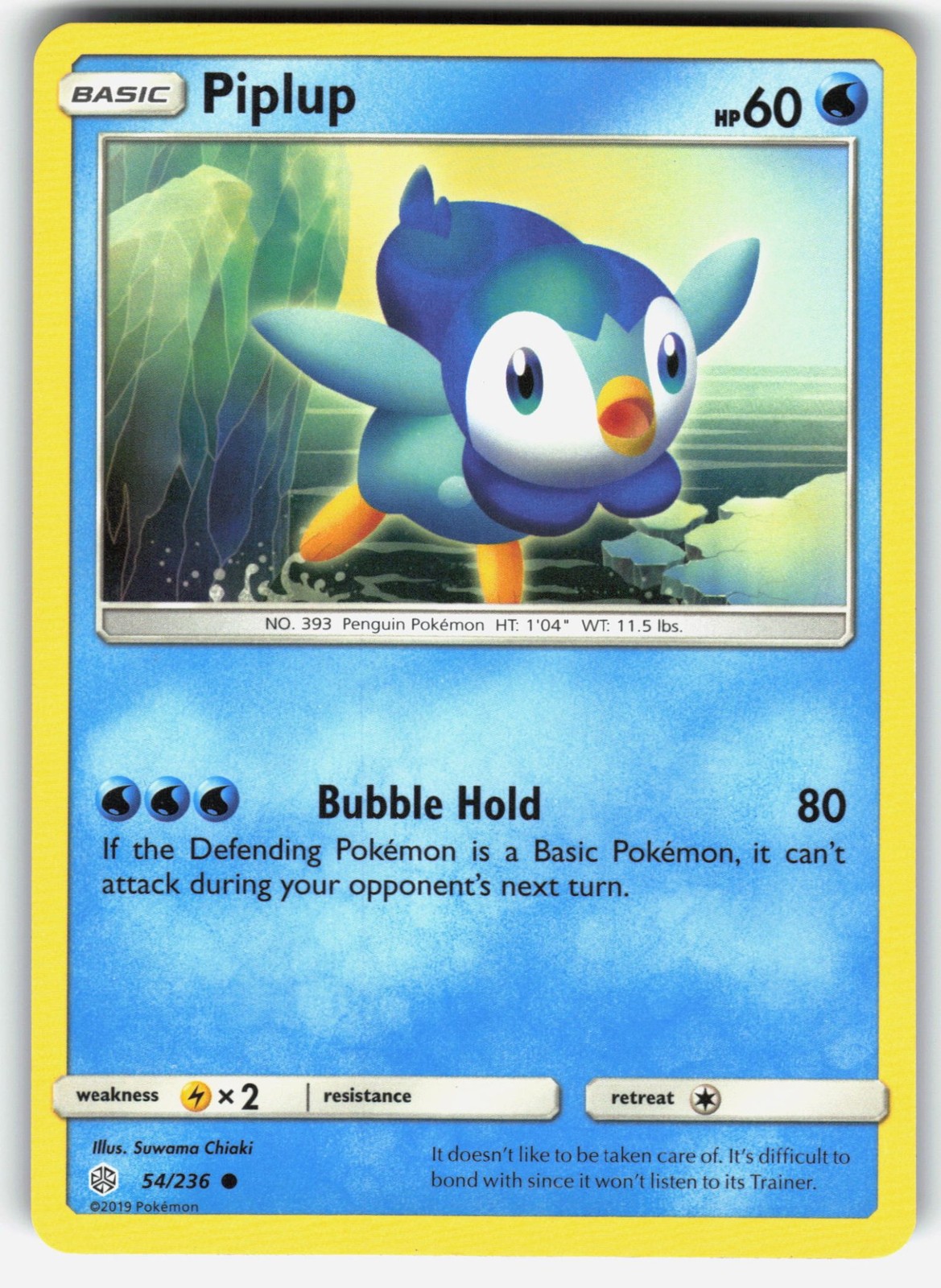 Piplup 54/236 Common SM - Cosmic Eclipse Pokemon EN Lightly Played