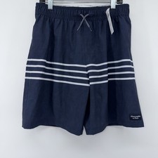 NWT Abercrombie Kids Boys Swim Trunks Size 15/16 Navy Boxer Liner