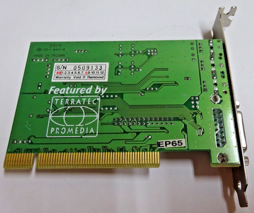 CARTE SON TERRATEC PROMEDIA TTSOLO1-S VER: 1.2 ES1938 PCI # GK11897 - Photo 3/3