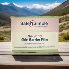 Safe N' Simple No Sting Skin Barrier Wipes, Pk/25 Expires/2027 New In Box 💕