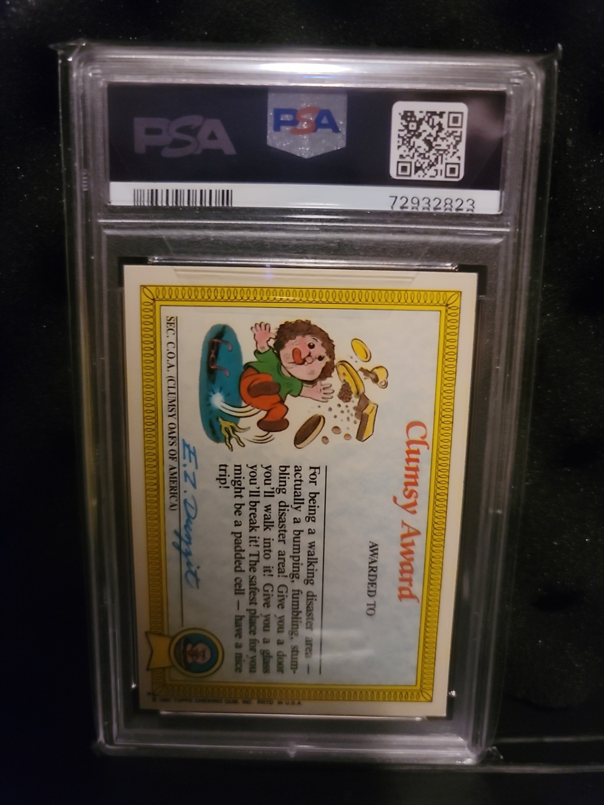 1985 Topps Garbage Pail Kids GPK OS1 #20b Dressy Jesse PSA 8 GLOSSY view 2