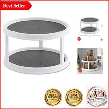 2-Tier Non-Skid Turntable 12-inch Revolving Storage for Kitchen More
