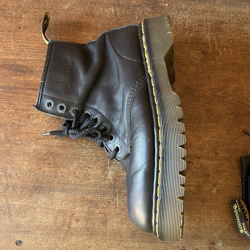 💥Dr. Martens Doc England Rare 90's Vintage Black Greasy 1460 Boots UK8 US9💥 - Picture 11 of 18