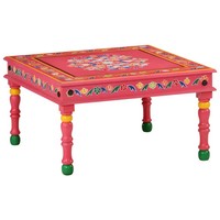 Couchtisch Rosa Handbemalt Massivholz Mango