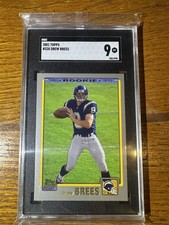 DREW BREES / 2001 TOPPSĀ #328 ROOKIE CARD SGC 9 HOF**. rookie card picture