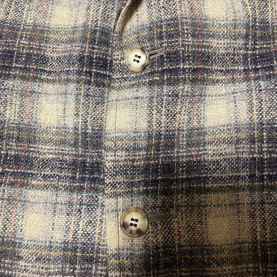 Pendleton Wool Blazer Checked Beige Black Grey Ta… - image 7