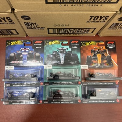 Hot Wheels 2025 Premium Formula 1 2024 Mix Set of 6 Cars, F1