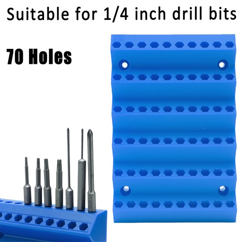 Soporte para brocas de 1/4 pulgada soporte para brocas hexagonales montaje en pared brocas universales estuche azul - Imagen 2 de 8