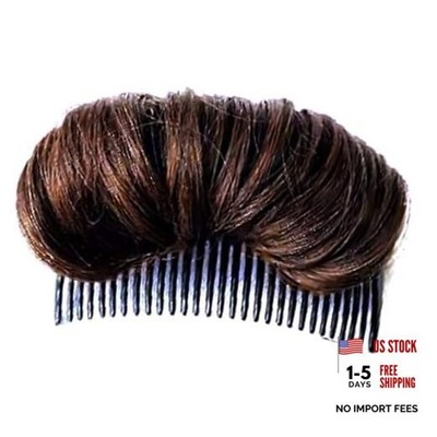 Dark Brown Hair Bun Invisible False Hair Clip, Fluffy Hair Pad Styling Bump