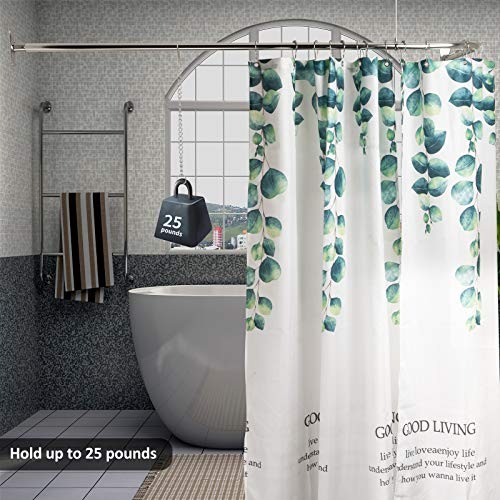 L Shaped Shower Curtain Rod, Bathroom Bathtub Corner Shower Curtain Rod with - Picture 4 of 8