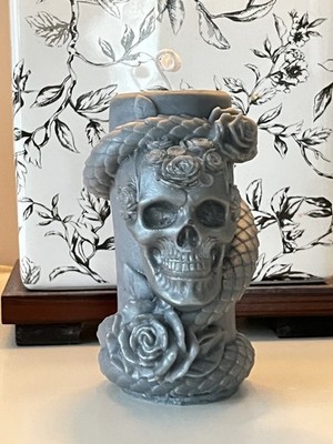 Schlangen Kerze mit Skelett Halloween Kerzen