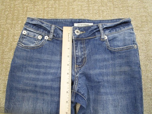 Stetson Jeans Damen 4 blau Bootcut Mid Cut Westernhose Cityhose helle Waschung - Bild 6 von 9