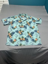 Tommy Bahama Island Zone Polo Shirt Performance Mens XL Tropical Pineapple Palm