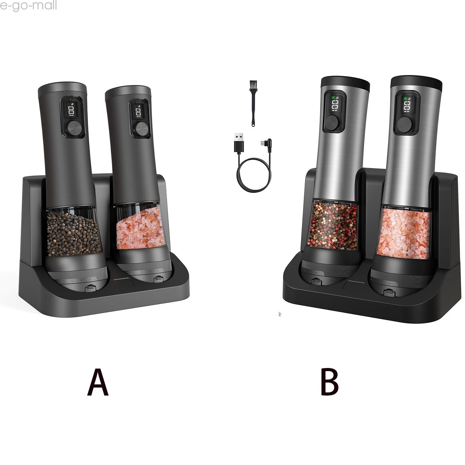 100ml*2 Electric Salt and Pepper Grinder Set w/Charging Base 5Level-Coarseness
Opens in a new window