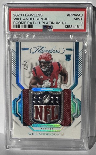 Panini 2023 Flawless Shield Will Anderson Jr Rookie Patch Platinum 1/1 PSA 9
