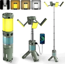 Tesmax Telescopic Camping Lights, Rechargeable Camping Lights with Stand
